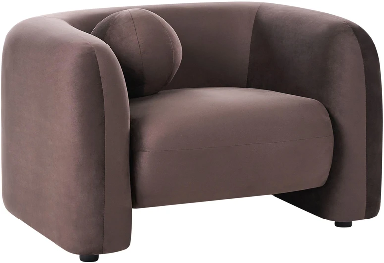 Sofa Beliani 4 vietų svetainės baldų komplektas LEIREN, veliūras, tamsiai rudas