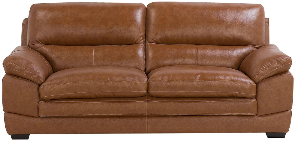 Sofa Beliani 4 vietų svetainės baldų komplektas HORTEN Natūrali oda Ruda