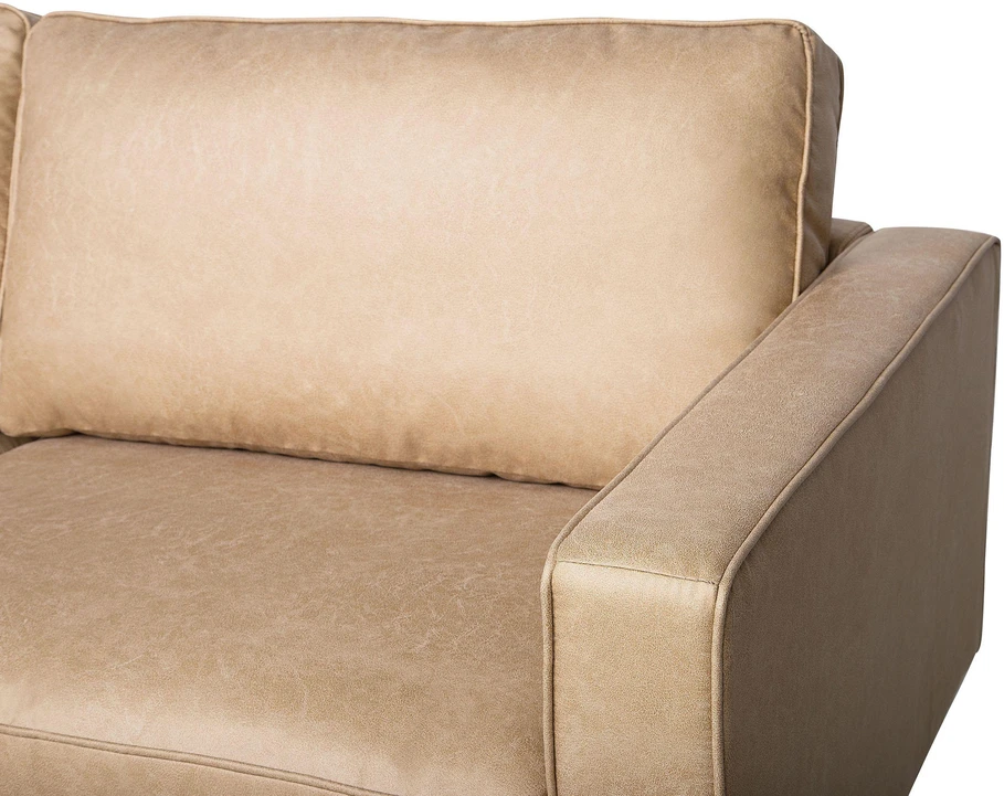 Sofa Beliani 4 vietų svetainės baldų komplektas SAVALEN iš ekologiškos odos, smėlio spalvos
