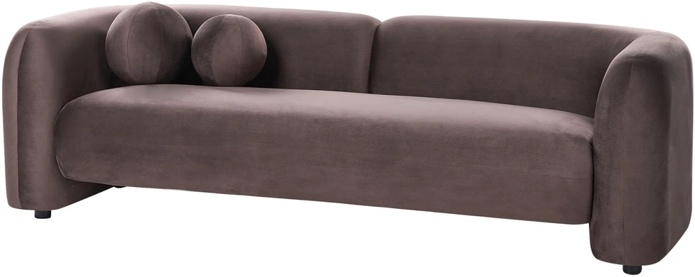 Sofa Beliani 4 vietų svetainės baldų komplektas LEIREN, veliūras, tamsiai rudas