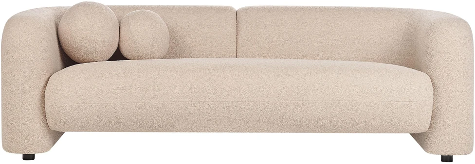 Sofa Beliani 4-vietų svetainės baldų komplektas LEIREN Boucle smėlio spalvos