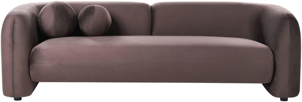 Sofa Beliani 4 vietų svetainės baldų komplektas LEIREN, veliūras, tamsiai rudas