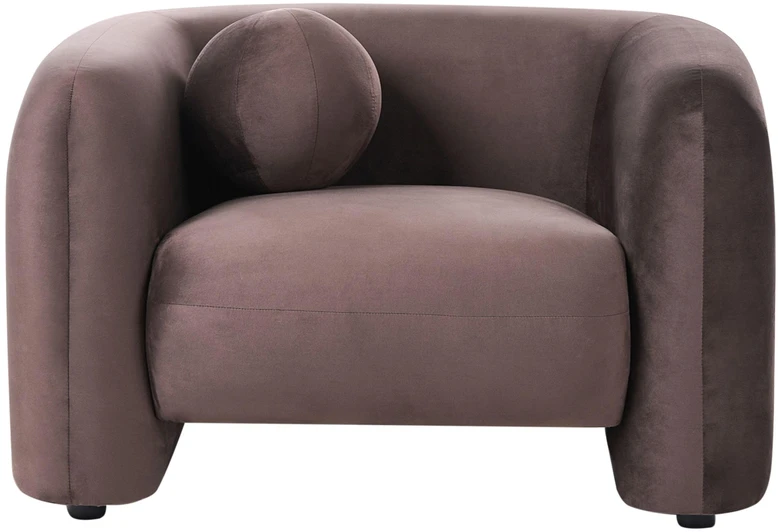 Sofa Beliani 4 vietų svetainės baldų komplektas LEIREN, veliūras, tamsiai rudas