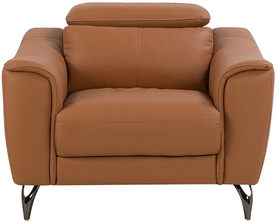 Sofa Beliani 4 vietų svetainės baldų komplektas NARWIK iš natūralios odos, rudas