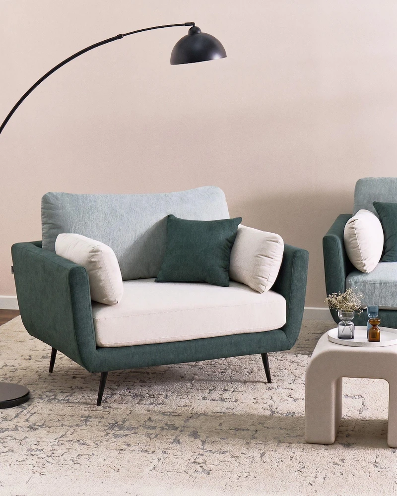 Sofa Beliani 4 vietų svetainės baldų komplektas BOLGA žalias