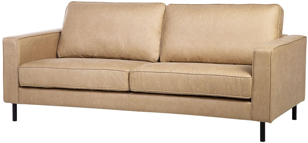 Sofa Beliani 4 vietų svetainės baldų komplektas SAVALEN iš ekologiškos odos, smėlio spalvos