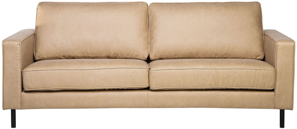 Sofa Beliani 4 vietų svetainės baldų komplektas SAVALEN iš ekologiškos odos, smėlio spalvos