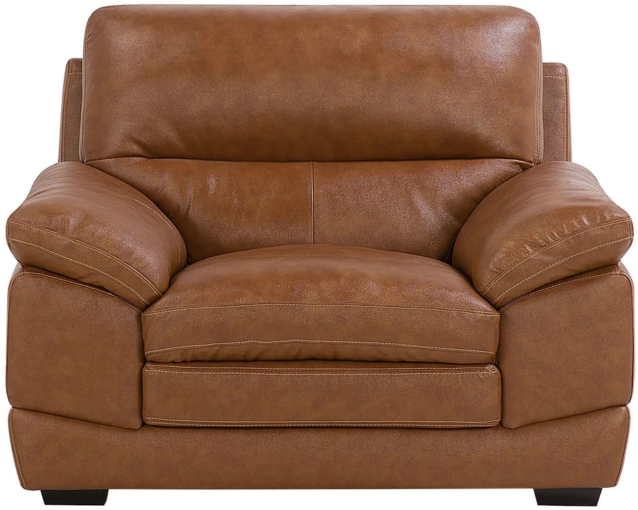 Sofa Beliani 4 vietų svetainės baldų komplektas HORTEN Natūrali oda Ruda