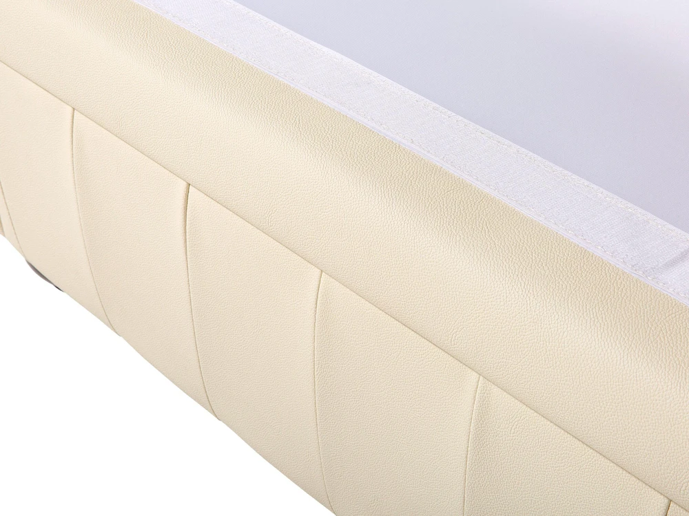 Sofa Beliani 4 vietų svetainės baldų komplektas CHESTERFIELD, natūrali oda, šviesiai smėlio spalvos