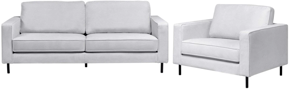 Sofa Beliani 4 vietų svetainės baldų komplektas SAVALEN šviesiai pilkas
