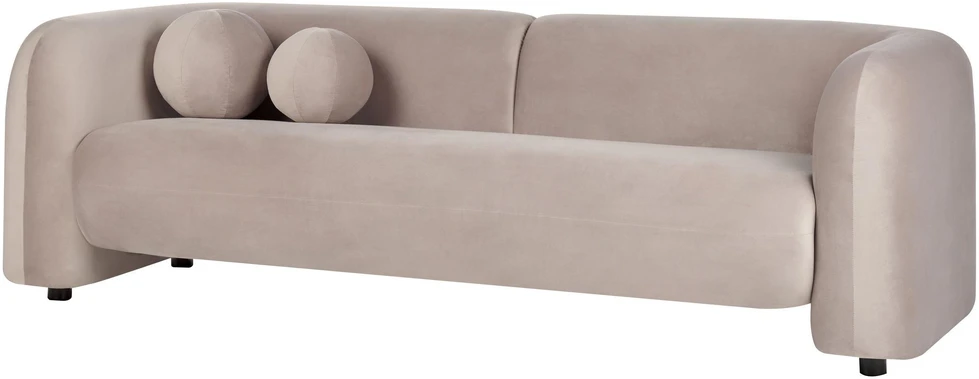 Sofa Beliani 5 asmenų minkštas baldų komplektas LEIREN, veliūrinis, smėlio spalvos