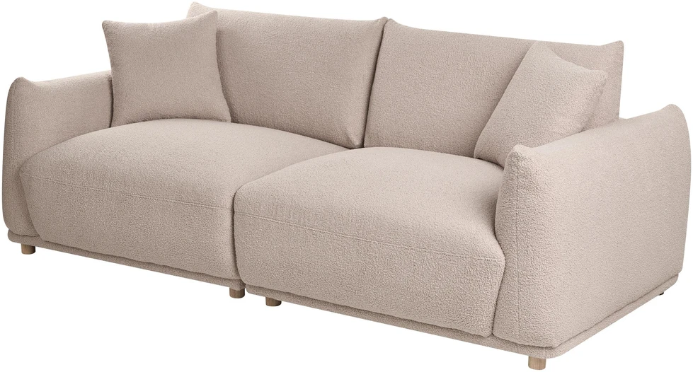 Sofa Beliani 5 asmenų svetainės baldų komplektas JUBEK, smėlio spalvos boucle audinys