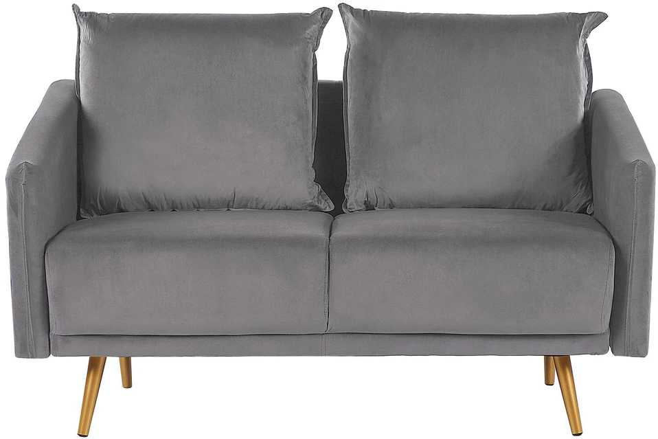 Sofa Beliani 5 asmenų svetainės baldų komplektas MAURA, veliūrinis, pilkas