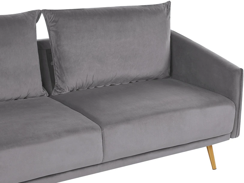 Sofa Beliani 5 asmenų svetainės baldų komplektas MAURA, veliūrinis, pilkas