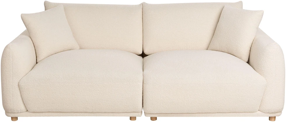 Sofa Beliani 5 dalių svetainės baldų komplektas JUBEK Boucle, kreminės baltos spalvos