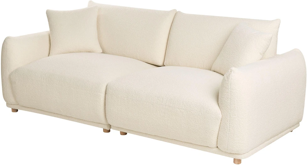 Sofa Beliani 5 dalių svetainės baldų komplektas JUBEK Boucle, kreminės baltos spalvos