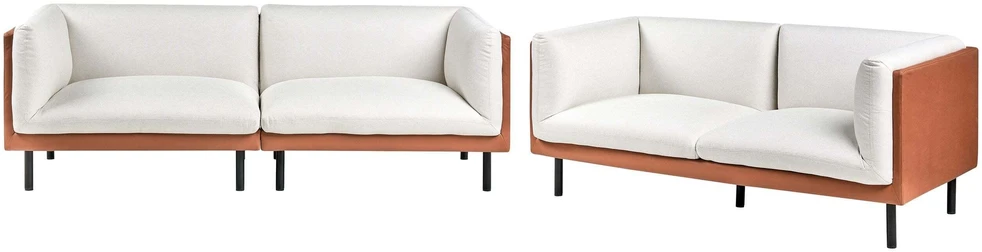 Sofa Beliani 5 vietų baldų komplektas VORGOD, kreminė balta