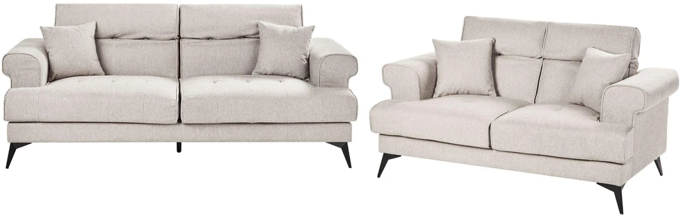 Sofa Beliani 5 vietų minkštas kampas SKIVE smėlio pilkos spalvos