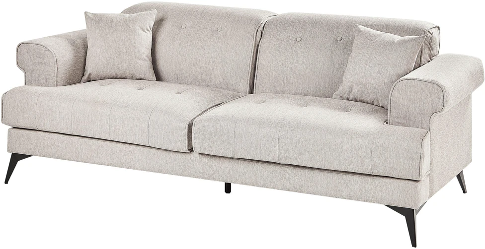Sofa Beliani 5 vietų minkštas kampas SKIVE smėlio pilkos spalvos