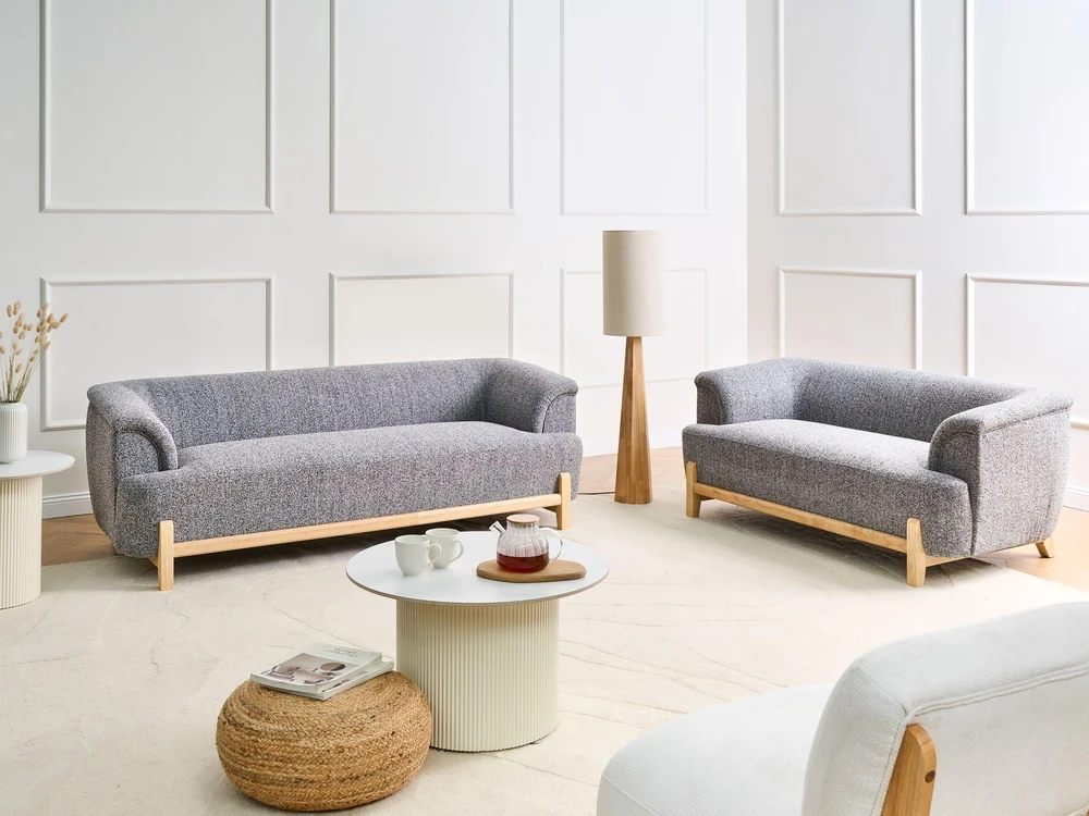 Sofa Beliani 5 vietų minkštų baldų komplektas ALNOR tamsiai pilkas