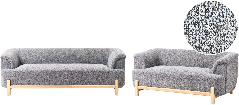 Sofa Beliani 5 vietų minkštų baldų komplektas ALNOR tamsiai pilkas