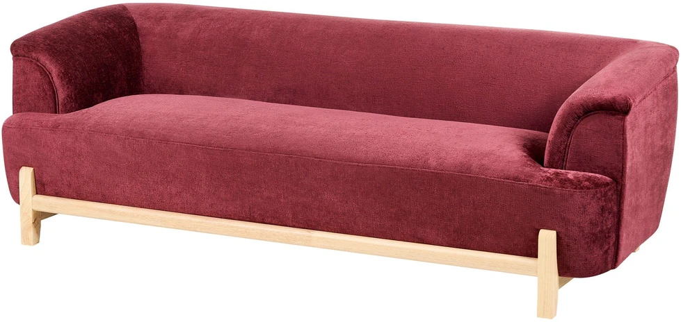 Sofa Beliani 5 vietų minkštųjų baldų komplektas ALNOR, šenilas, burgundinės spalvos
