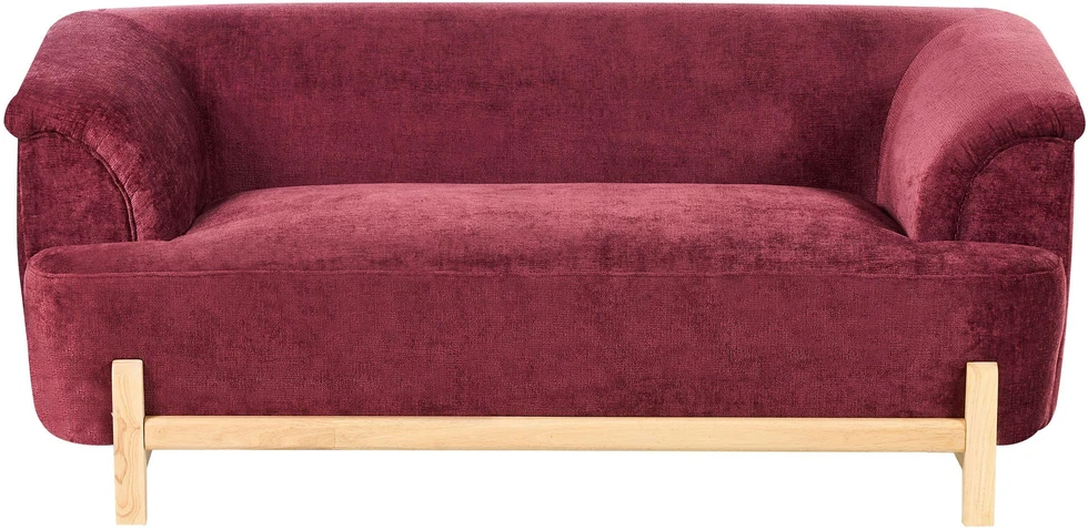 Sofa Beliani 5 vietų minkštųjų baldų komplektas ALNOR, šenilas, burgundinės spalvos