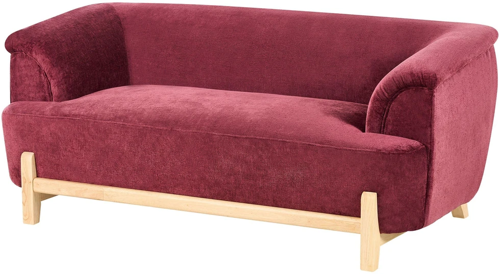 Sofa Beliani 5 vietų minkštųjų baldų komplektas ALNOR, šenilas, burgundinės spalvos