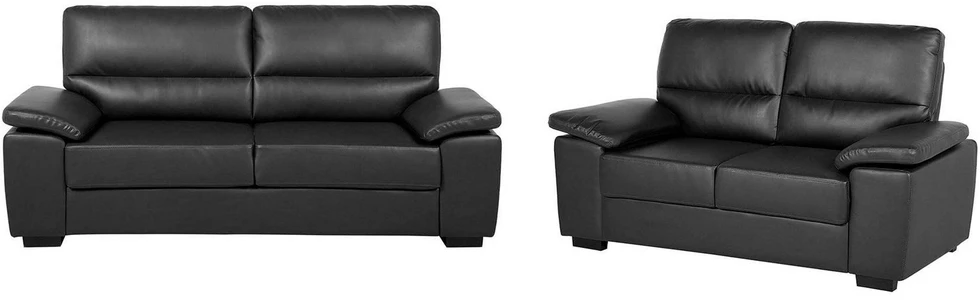 Sofa Beliani 5 vietų poilsio baldų komplektas VOGAR iš dirbtinės odos, juodas
