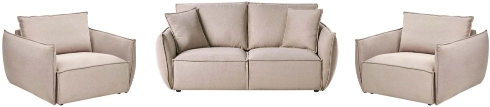 Sofa Beliani 5 vietų poilsio baldų komplektas KUNES smėlio spalvos