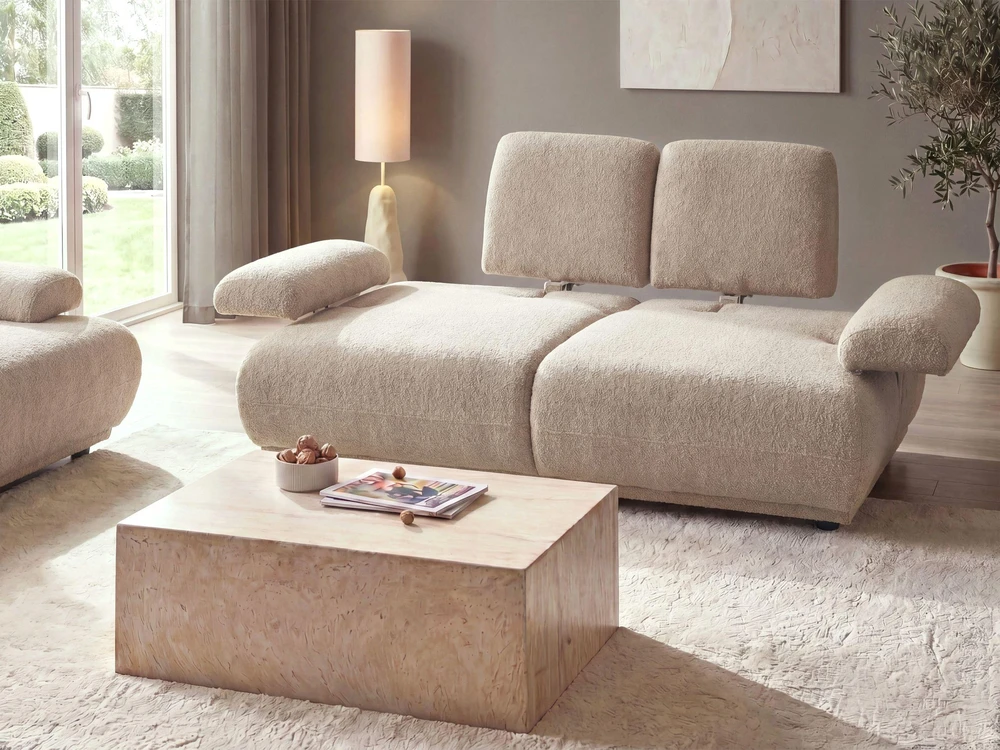 Sofa Beliani 5 vietų poilsio baldų komplektas NACKA Boucle, smėlio spalvos