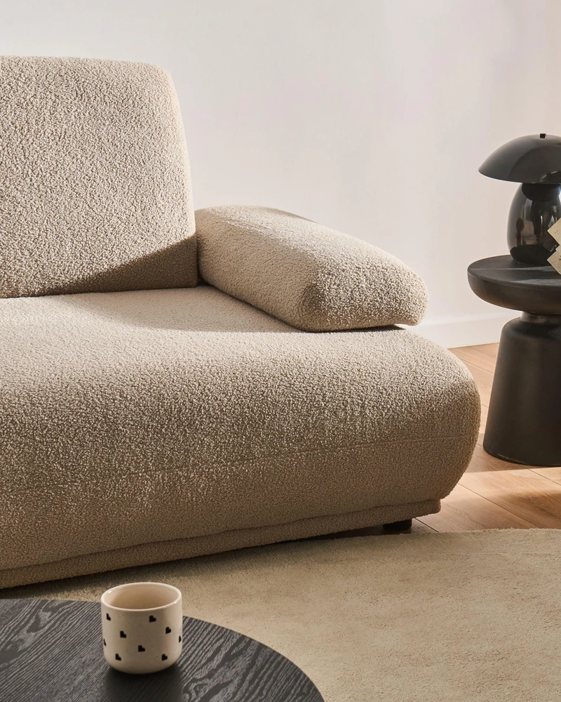 Sofa Beliani 5 vietų poilsio baldų komplektas NACKA Boucle, smėlio spalvos