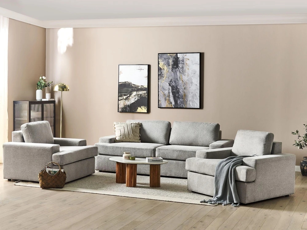 Sofa Beliani 5 vietų poilsio baldų komplektas ALLA, šviesiai pilkas
