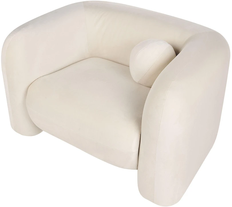 Sofa Beliani 5 vietų poilsio komplektas LEIREN, veliūras, kreminė balta