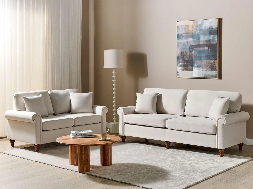 Sofa Beliani 5 vietų poilsio komplektas GINNERUP, šviesiai smėlio spalvos