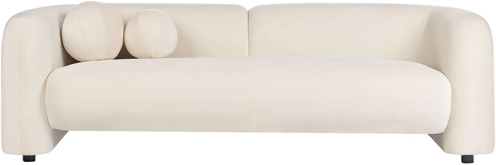 Sofa Beliani 5 vietų poilsio komplektas LEIREN, veliūras, kreminė balta