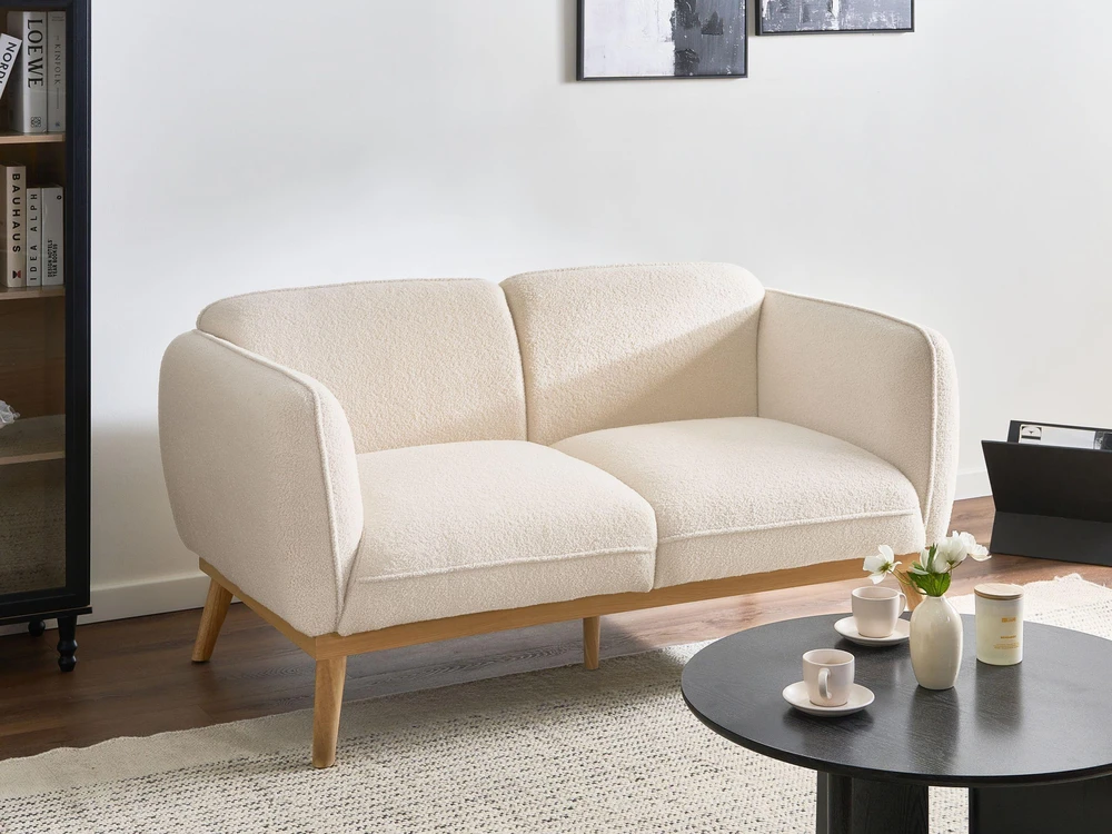 Sofa Beliani 5 vietų svetainės baldų komplektas LJUNG, boucle audinys, šviesiai smėlio spalvos