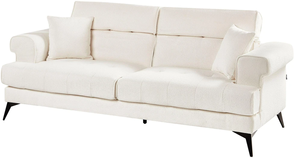 Sofa Beliani 5 vietų svetainės baldų komplektas SKIVE, boucle, baltas