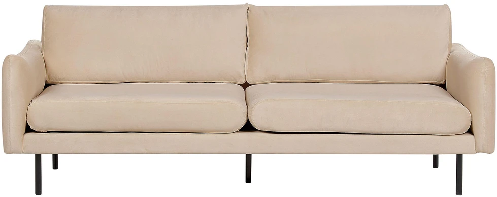 Sofa Beliani 5 vietu svetaines baldu komplektas VINTERBRO, veliuras, smėlio spalva, su otomane