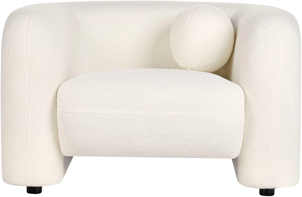 Sofa Beliani 5 vietų svetainės baldų komplektas LEIREN, baltos spalvos, bouclé audinys