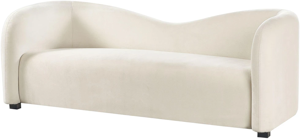 Sofa Beliani 5 vietų svetainės baldų komplektas VELTADA veliūrinis, kreminės spalvos