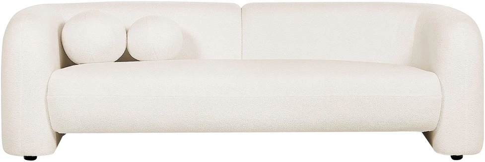 Sofa Beliani 5 vietų svetainės baldų komplektas LEIREN, baltos spalvos, bouclé audinys