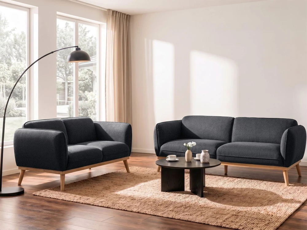 Sofa Beliani 5 vietų svetainės baldų komplektas LJUNG, juodas