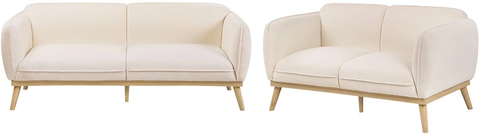 Sofa Beliani 5 vietų svetainės baldų komplektas LJUNG, boucle audinys, šviesiai smėlio spalvos