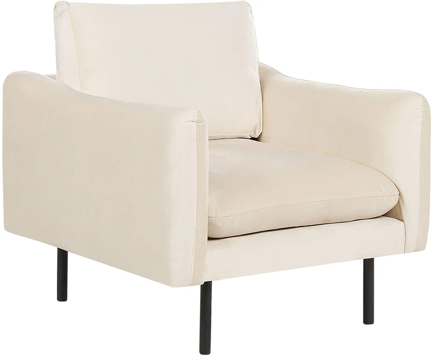 Sofa Beliani 5 vietų svetainės baldų komplektas VINTERBRO, veliūrinis, šviesiai smėlio spalvos su pufu