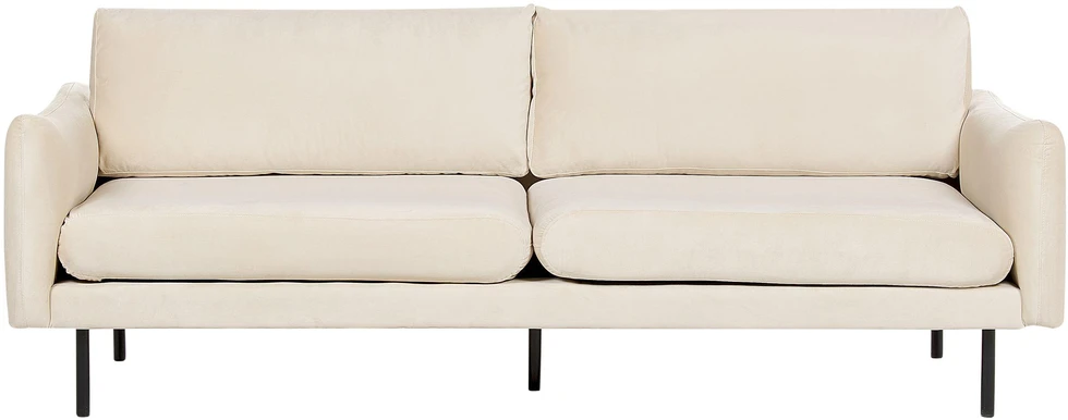 Sofa Beliani 5 vietų svetainės baldų komplektas VINTERBRO, veliūrinis, šviesiai smėlio spalvos su pufu