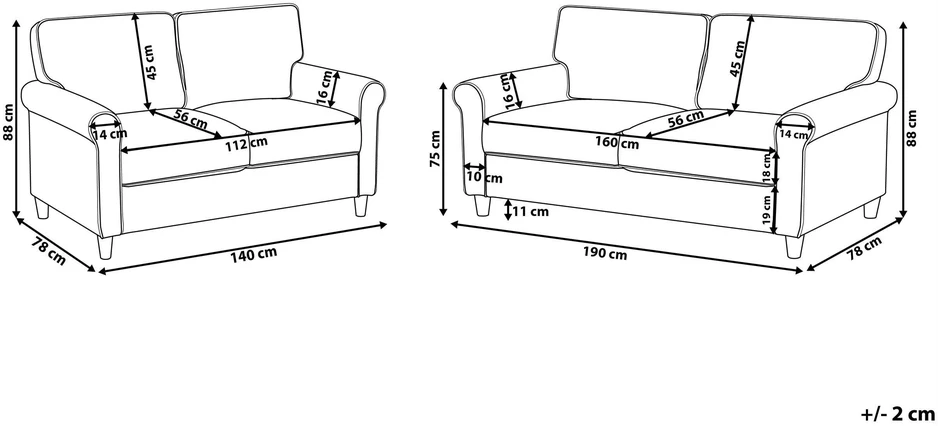 Sofa Beliani 5 vietų svetainės baldų komplektas RONNEBY, tamsiai žalias velvetas