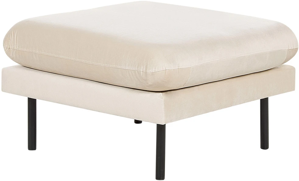 Sofa Beliani 5 vietų svetainės baldų komplektas VINTERBRO, veliūrinis, šviesiai smėlio spalvos su pufu