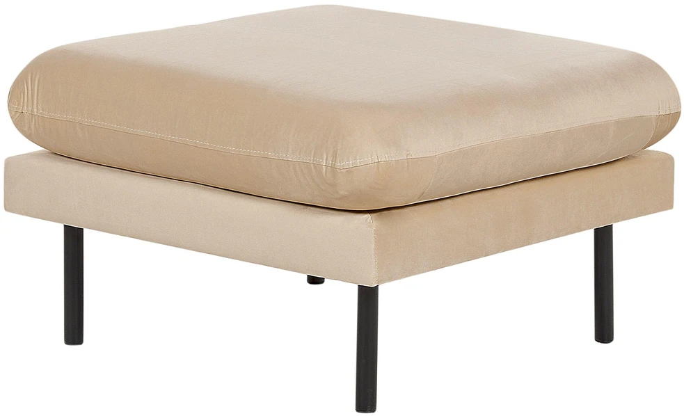 Sofa Beliani 5 vietu svetaines baldu komplektas VINTERBRO, veliuras, smėlio spalva, su otomane