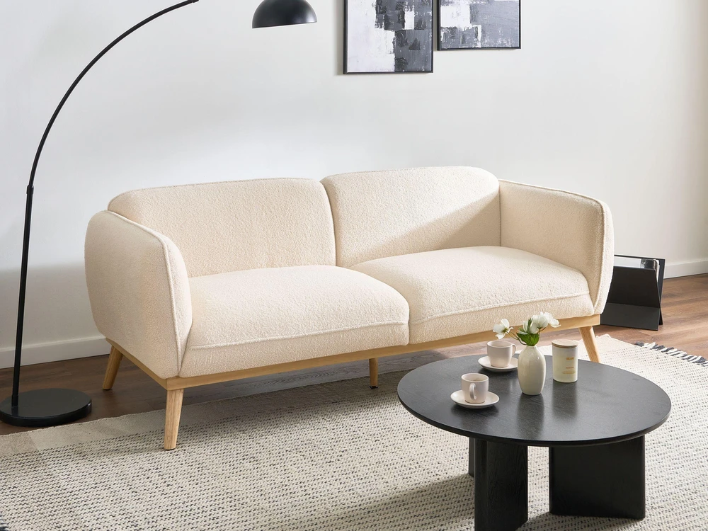 Sofa Beliani 5 vietų svetainės baldų komplektas LJUNG, boucle audinys, šviesiai smėlio spalvos